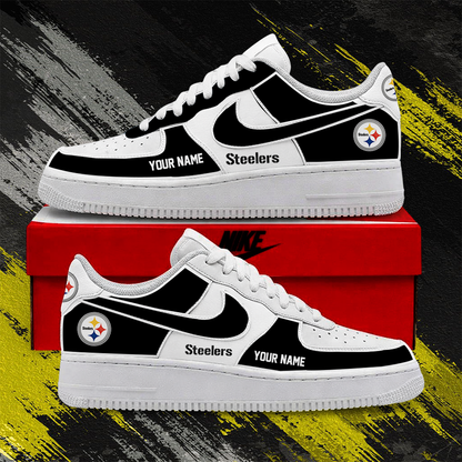 [TOUCHDOWN DEAL] NEW CUSTOMIZED NFL14 PSB PITTSBURGH STEELERS AF1 SHOES