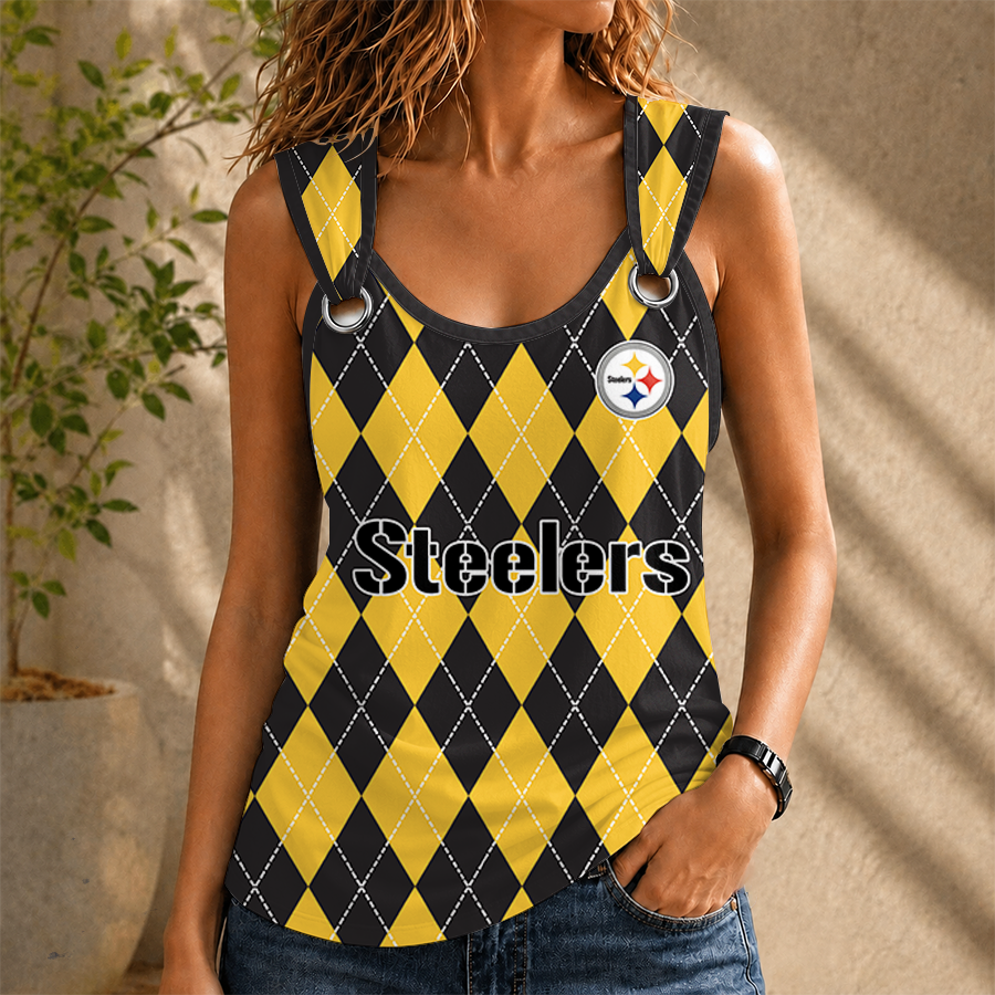 [TOUCHDOWN DEAL] NEW CUSTOMIZED NFL14 PSB PITTSBURGH STEELERS O-RING SHOULDER TANK TOP