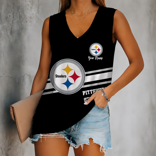[TOUCHDOWN DEAL] NEW CUSTOMIZED NFL14 PSB PITTSBURGH STEELERS WOMEN'S V-NECK TANK TOP