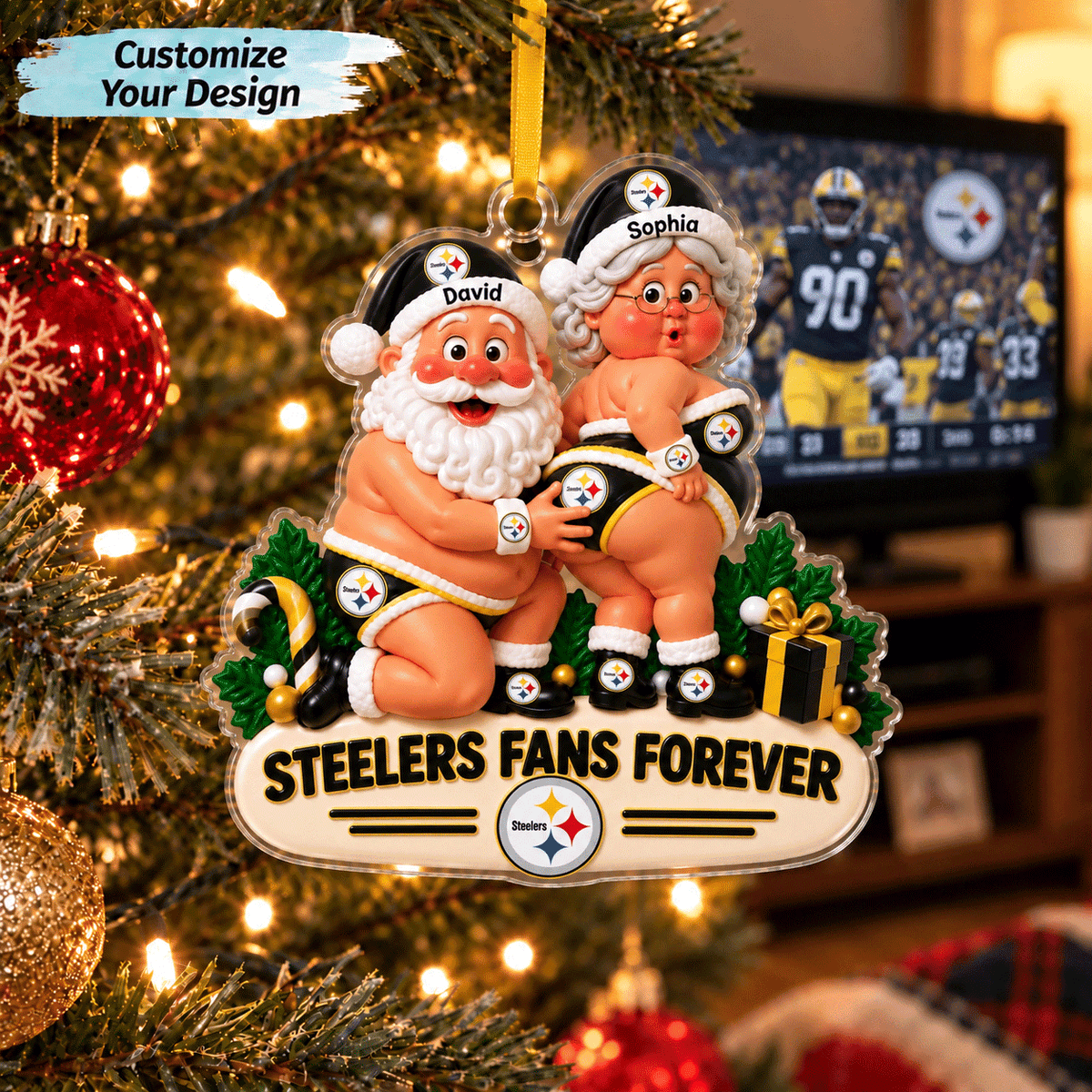 [TOUCHDOWN DEAL] NEW CUSTOMIZED NFL14 PSB PITTSBURGH STEELERS CHRISTMAS ACRYLIC ORNAMENT