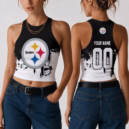 [TOUCHDOWN DEAL] NEW CUSTOMIZED NFL14 PSB THE STEELERS WOMEN'S CROP TOP