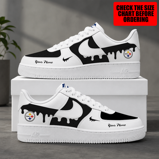 [TOUCHDOWN DEAL] NEW CUSTOMIZED NFL14 PSB PITTSBURGH STEELERS AF1 SHOES