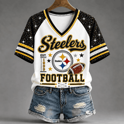 [TOUCHDOWN DEAL] NEW CUSTOMIZED NFL14 PSB THE STEELERS BUC-EE'S V-NECK FEMALE SHIRT