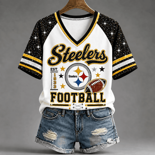 [TOUCHDOWN DEAL] NEW CUSTOMIZED NFL14 PSB THE STEELERS BUC-EE'S V-NECK FEMALE SHIRT