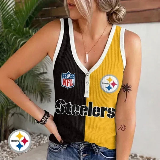 [TOUCHDOWN DEAL] NEW CUSTOMIZED NFL14 PSB PITTSBURGH STEELERS WOMEN'S V-NECK TANK TOP