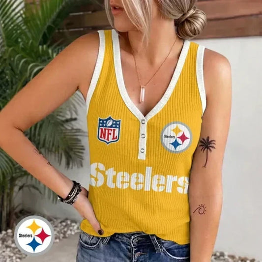 [TOUCHDOWN DEAL] NEW CUSTOMIZED NFL14 PSB PITTSBURGH STEELERS WOMEN'S V-NECK TANK TOP