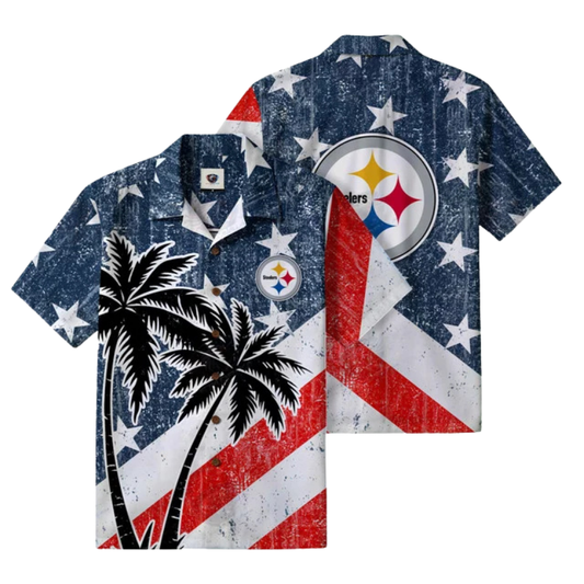 [TOUCHDOWN DEAL] NEW CUSTOMIZED NFL14 PSB PITTSBURGH STEELERS PATRIOTIC 250 USA HAWAIIAN SHIRT