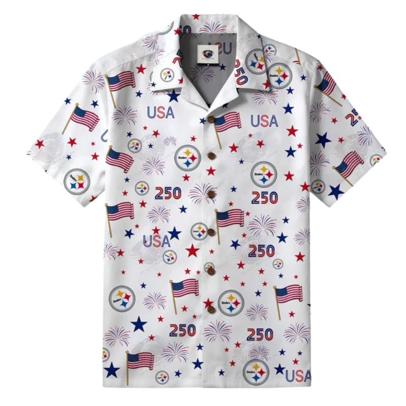 [TOUCHDOWN DEAL] NEW CUSTOMIZED NFL14 PSB PITTSBURGH STEELERS PATRIOTIC 250 USA HAWAIIAN SHIRT