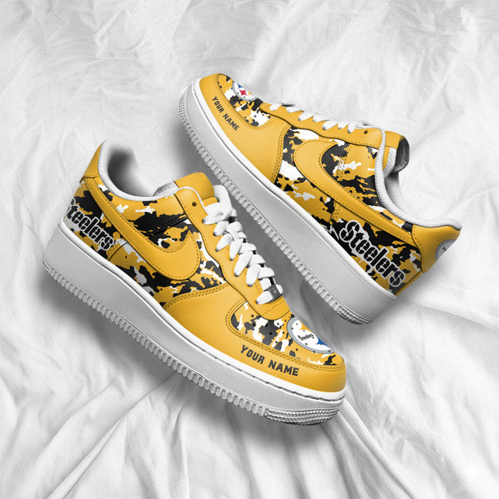 [TOUCHDOWN DEAL] NEW CUSTOMIZED NFL14 PSB PITTSBURGH STEELERS AF1 SNEAKERS