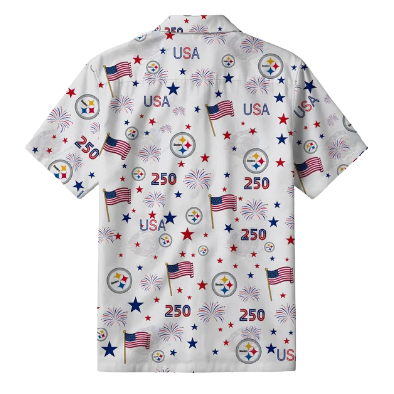 [TOUCHDOWN DEAL] NEW CUSTOMIZED NFL14 PSB PITTSBURGH STEELERS PATRIOTIC 250 USA HAWAIIAN SHIRT