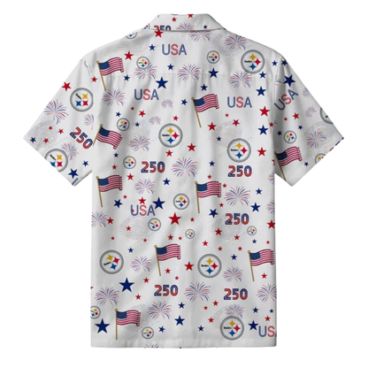 [TOUCHDOWN DEAL] NEW CUSTOMIZED NFL14 PSB PITTSBURGH STEELERS PATRIOTIC 250 USA HAWAIIAN SHIRT