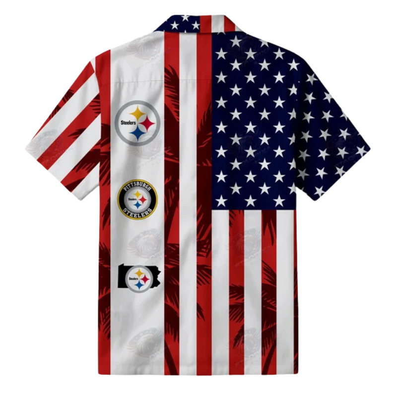 [TOUCHDOWN DEAL] NEW CUSTOMIZED NFL14 PSB PITTSBURGH STEELERS PATRIOTIC 250 USA HAWAIIAN SHIRT
