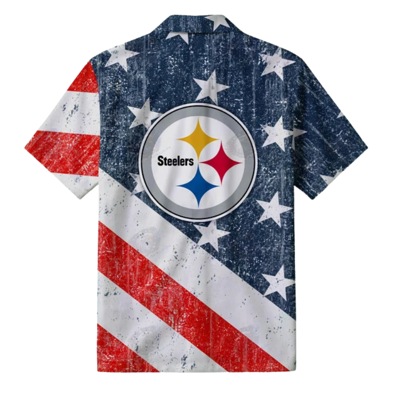 [TOUCHDOWN DEAL] NEW CUSTOMIZED NFL14 PSB PITTSBURGH STEELERS PATRIOTIC 250 USA HAWAIIAN SHIRT
