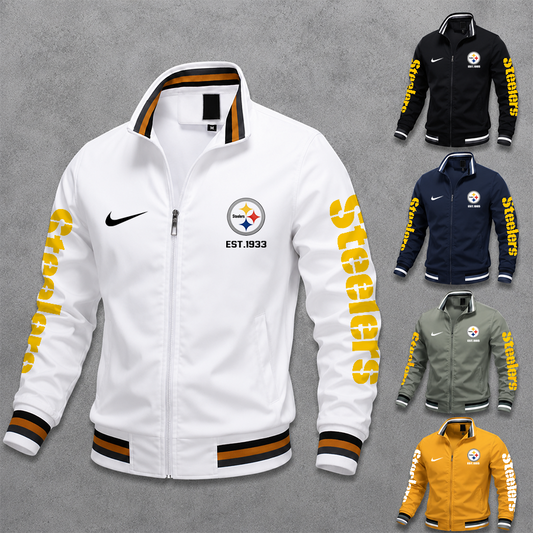 [TOUCHDOWN DEAL] NEW CUSTOMIZED NFL14 PSB PITTSBURGH STEELERS MEN'S CASUAL JACKET