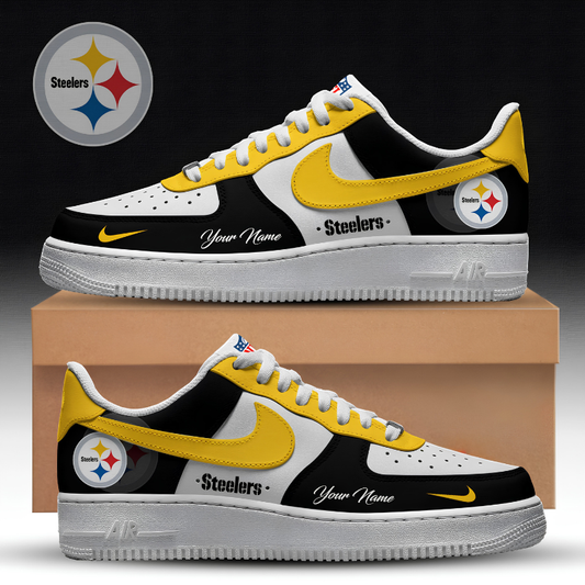 [TOUCHDOWN DEAL] NEW CUSTOMIZED NFL14 PSB PITTSBURGH STEELERS AF1 SNEAKERS