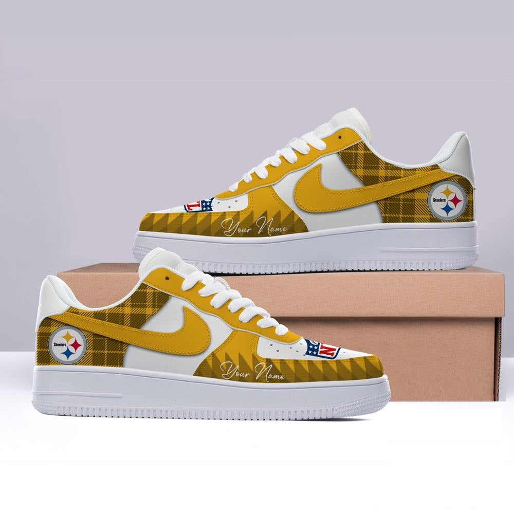 [TOUCHDOWN DEAL] NEW CUSTOMIZED NFL14 PSB PITTSBURGH STEELERS AF1 SHOES
