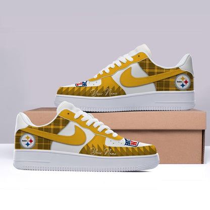 [TOUCHDOWN DEAL] NEW CUSTOMIZED NFL14 PSB PITTSBURGH STEELERS AF1 SHOES