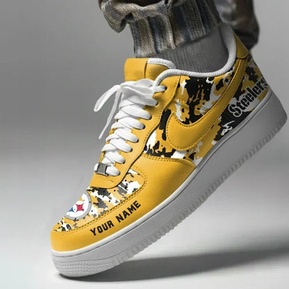 [TOUCHDOWN DEAL] NEW CUSTOMIZED NFL14 PSB PITTSBURGH STEELERS AF1 SNEAKERS