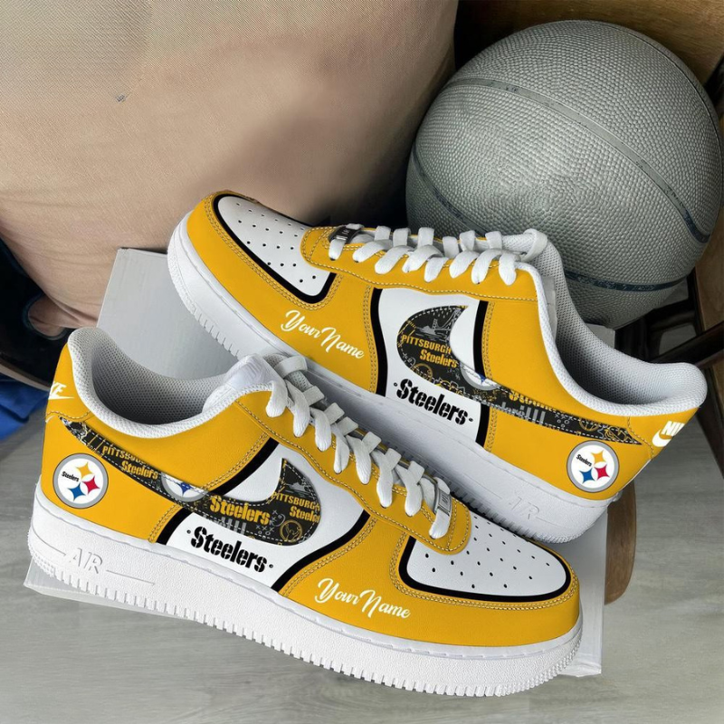 [TOUCHDOWN DEAL] NEW CUSTOMIZED NFL14 PSB PITTSBURGH STEELERS AF1 SNEAKERS