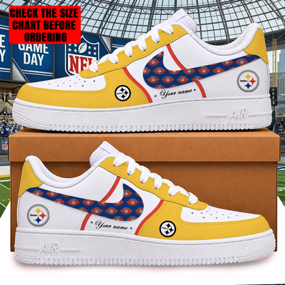 [TOUCHDOWN DEAL] NEW CUSTOMIZED NFL14 PSB PITTSBURGH STEELERS AF1 SHOES