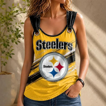 [TOUCHDOWN DEAL] NEW CUSTOMIZED NFL14 PSB PITTSBURGH STEELERS O-RING SHOULDER TANK TOP