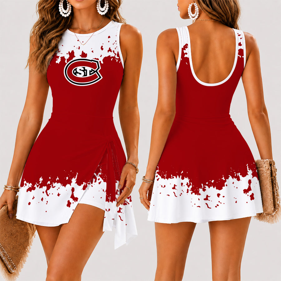 [PUCK DROP DEAL] NEW CUSTOMIZED NCAA MFF14 SCH ST. CLOUD STATE HUSKIES WOMEN'S SUMMER SKORT DRESS