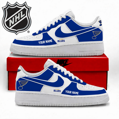 [PUCK DROP DEAL]NEW CUSTOMIZED NHL14 SLB ST. LOUIS BLUES AF1 SHOES