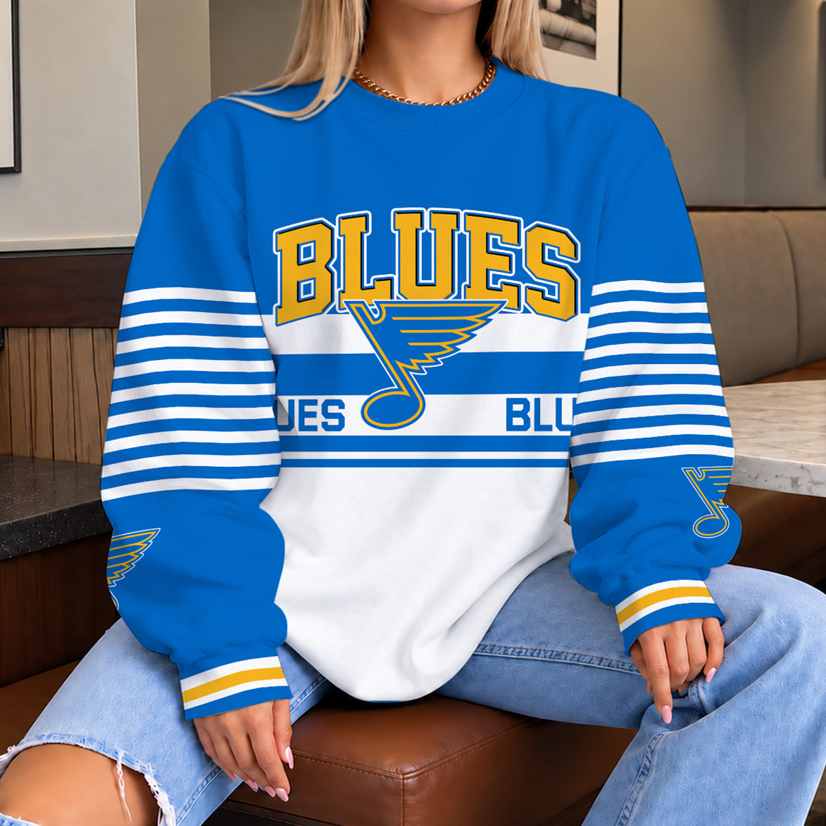 [PUCK DROP DEAL] NEW CUSTOMIZED NHL14 SLB THE BLUES UNISEX SWEATSHIRT