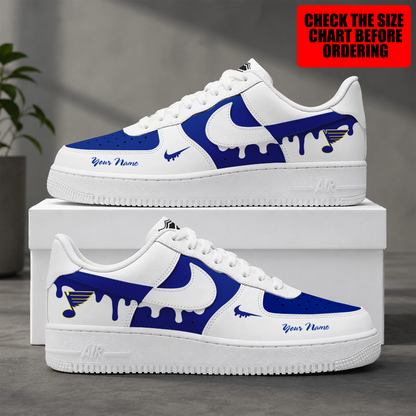 [PUCK DROP DEAL] NEW CUSTOMIZED NHL14 SLB ST. LOUIS BLUES AF1 SHOES