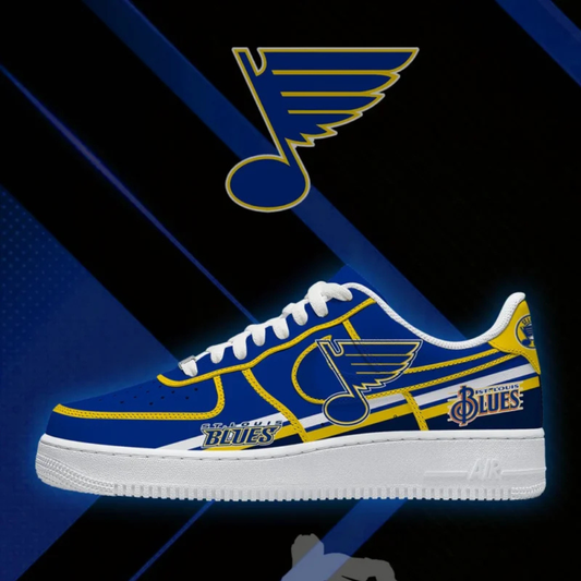 [PUCK DROP DEAL] NEW CUSTOMIZED NHL14 SLB ST. LOUIS BLUES AF1 SHOES