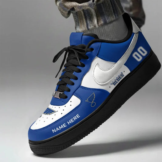 [PUCK DROP DEAL] NEW CUSTOMIZED NHL14 SLB ST. LOUIS BLUES AF1 SHOES