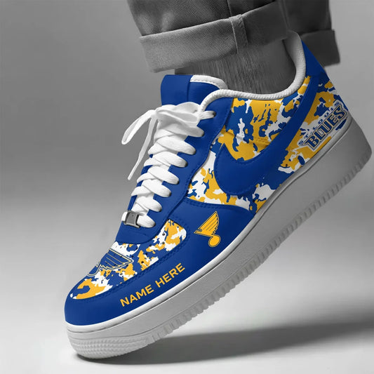 [PUCK DROP DEAL] NEW CUSTOMIZED NHL14 SLB ST. LOUIS BLUES AF1 SHOES