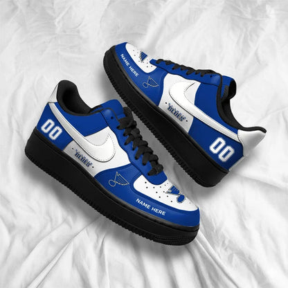 [PUCK DROP DEAL] NEW CUSTOMIZED NHL14 SLB ST. LOUIS BLUES AF1 SHOES
