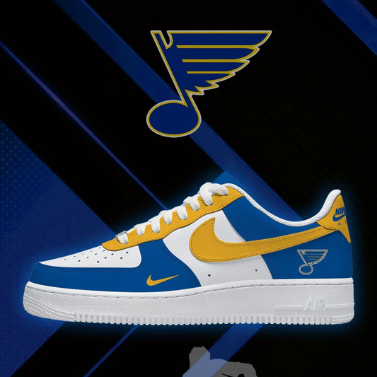 [PUCK DROP DEAL] NEW CUSTOMIZED NHL14 SLB ST. LOUIS BLUES AF1 SHOES