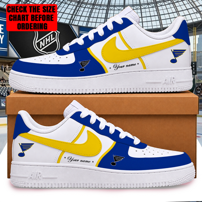 [PUCK DROP DEAL] NEW CUSTOMIZED NHL14 SLB ST. LOUIS BLUES AF1 SHOES