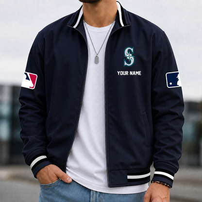 [HOMERUN DEAL] NEW CUSTOMIZED MLB14 SMS SEATTLE MARINERS MULTICOLOR MEN'S CASUAL JACKET