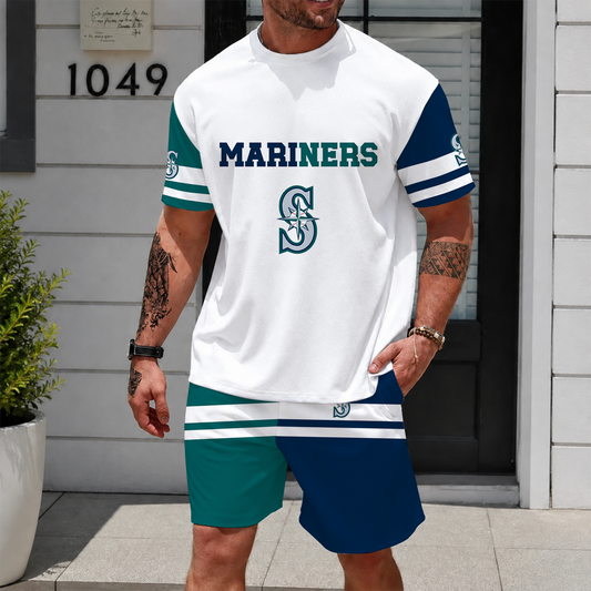 [HOMERUN DEAL] NEW CUSTOMIZED MLB14 SMS SEATTLE MARINERS UNISEX T-SHIRT & SHORTS SET