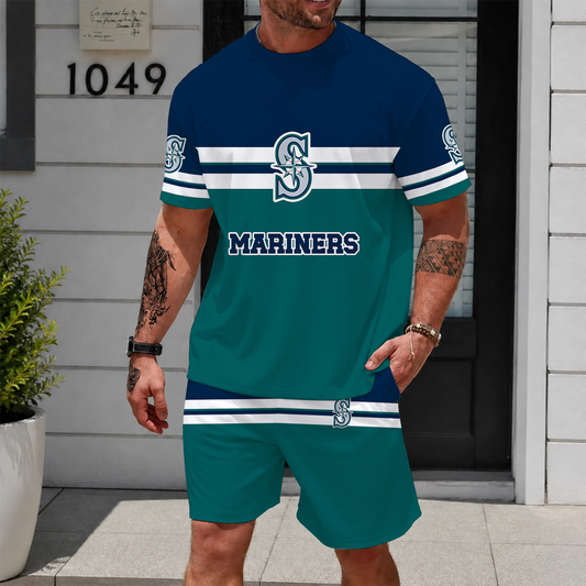 [HOMERUN DEAL] NEW CUSTOMIZED MLB14 SMS SEATTLE MARINERS UNISEX T-SHIRT & SHORTS SET