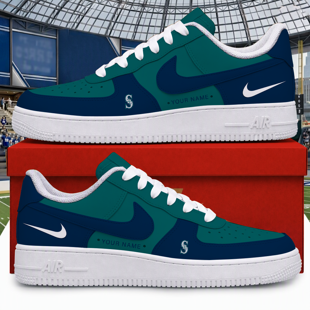 [HOMERUN DEAL] NEW CUSTOMIZED MLB14 SMS SEATTLE MARINERS AF1 SHOES