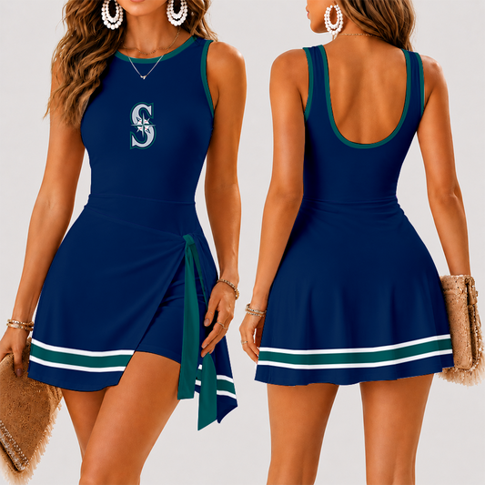[HOMERUN DEAL] NEW CUSTOMIZED MLB14 SMS SEATTLE MARINERS WOMEN'S SUMMER SKORT DRESS