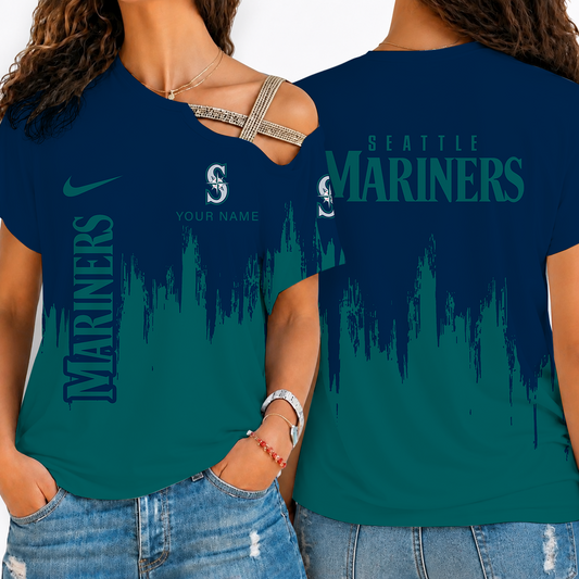 [HOMERUN DEAL] NEW CUSTOMIZED MLB14 SMS SEATTLE MARINERS SHOULDER SHIRT