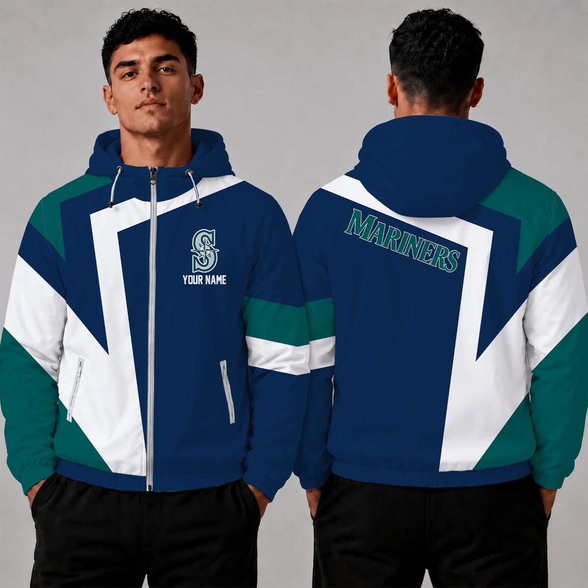 [HOMERUN DEAL] NEW CUSTOMIZED MLB14 SMS SEATTLE MARINERS WINDBREAKER JACKET
