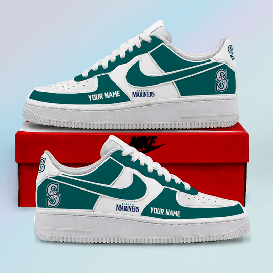 [HOMERUN DEAL] NEW CUSTOMIZED MLB14 SMS SEATTLE MARINERS AF1 SHOES