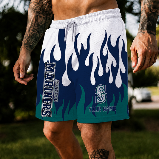 [HOMERUN DEAL] NEW CUSTOMIZED MLB14 SMS SEATTLE MARINERS SHORT PANTS