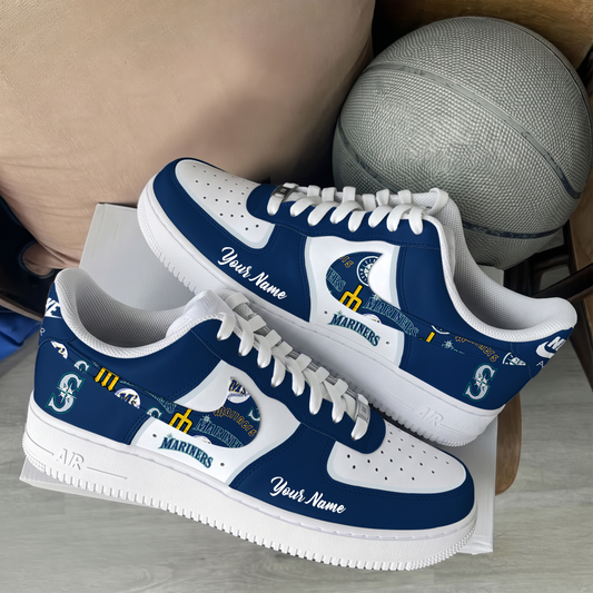[HOMERUN DEAL] NEW CUSTOMIZED MLB14 SMS SEATTLE MARINERS AF1 SHOES