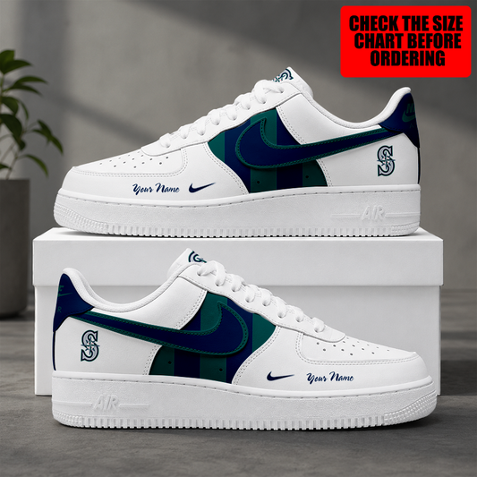 [HOMERUN DEAL] NEW CUSTOMIZED MLB14 SMS SEATTLE MARINERS AF1 SHOES
