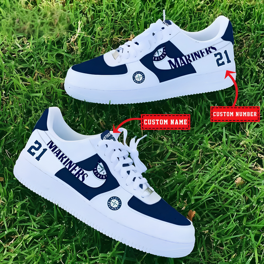 [HOMERUN DEAL] NEW CUSTOMIZED MLB14 SMS SEATTLE MARINERS AF1 SHOES