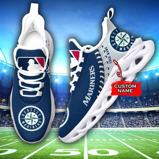 [HOMERUN DEAL] NEW CUSTOMIZED MLB14 SMS SEATTLE MARINERS MAX SOUL SHOES