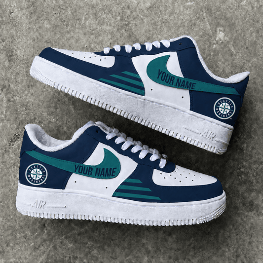 [HOMERUN DEAL] NEW CUSTOMIZED MLB14 SMS SEATTLE MARINERS AF1 SHOES