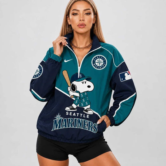 [HOMERUN DEAL] NEW CUSTOMIZED MLB14 SMS SEATTLE MARINERS V-NECK ZIPPER SWEATSHIRT JACKET